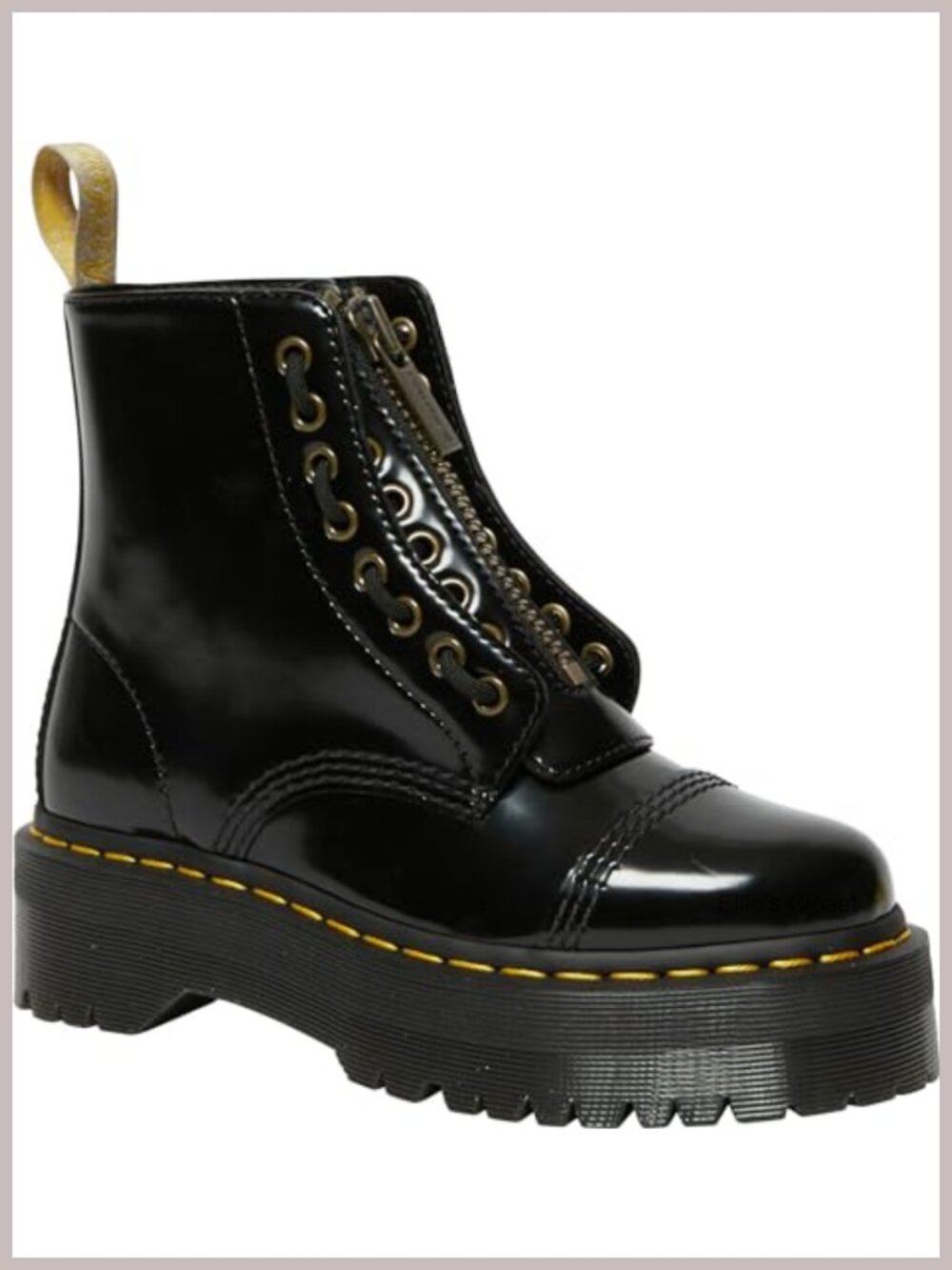 Faux Leather Combat Boots 8 Eye Platform Ankle Booties